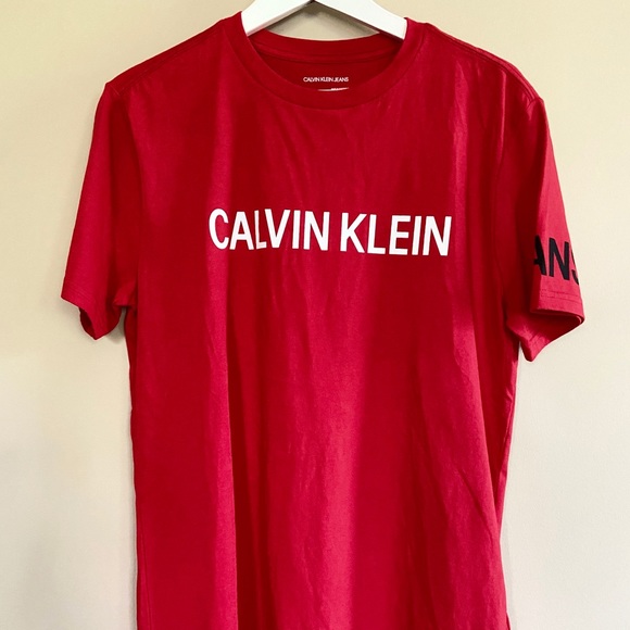 •Calvin Klein Jeans• logo graphic tee-red - Picture 6 of 8